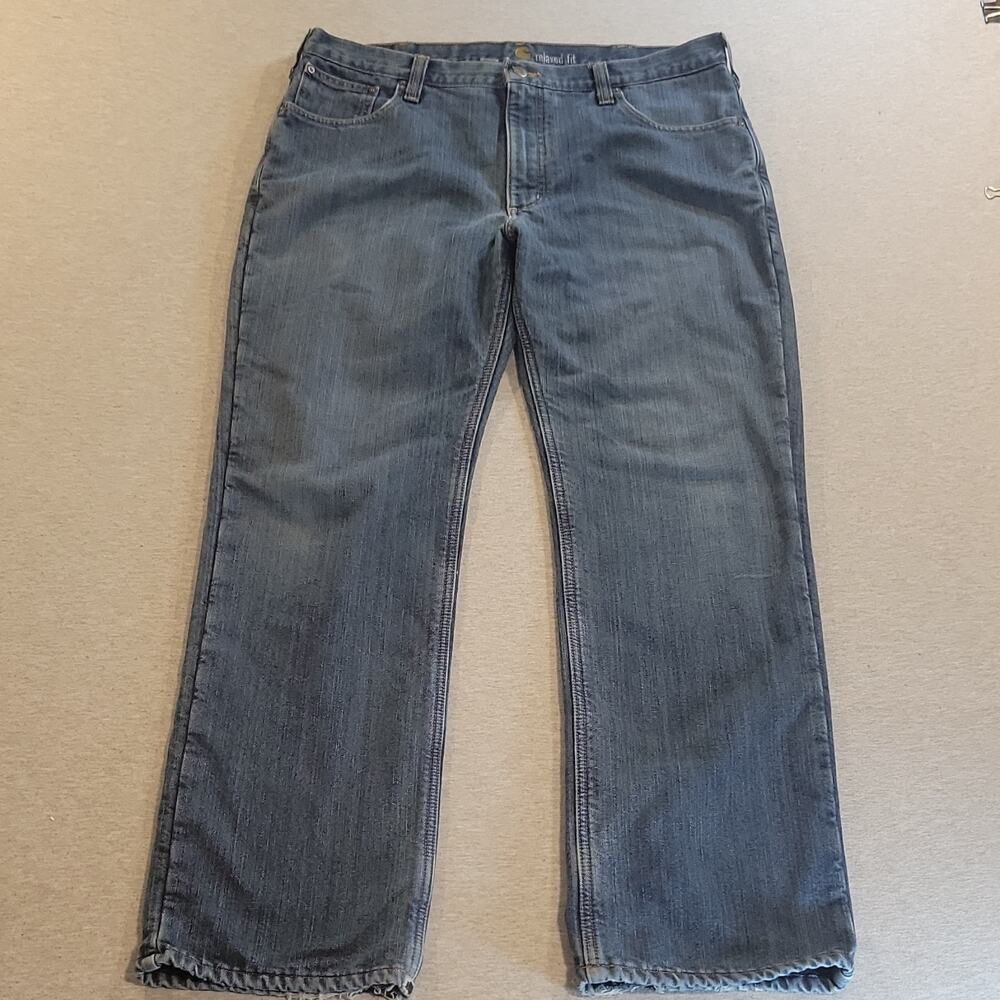 Carhartt Men’s Relaxed Straight Leg Blue Denim Jeans Medium Wash